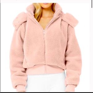 Alo Yoga Foxy Sherpa Jacket Dusty Pink Small